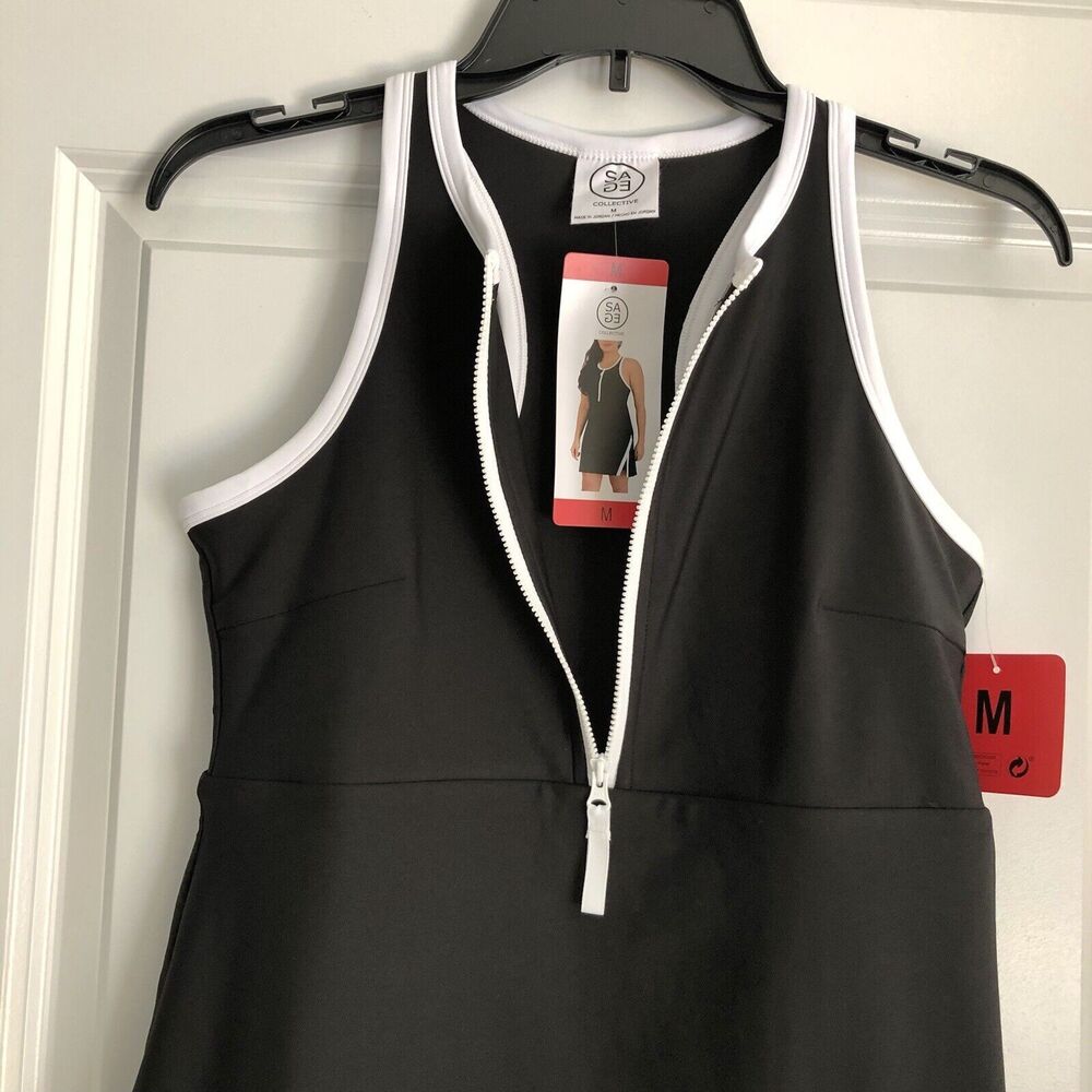 SAGE COLLECTIVE ACTIVE DRESS WOMEN'S BLACK AND WHITE ATHLETIC TENNIS SIZE MEDIUM - Picture 5 of 10